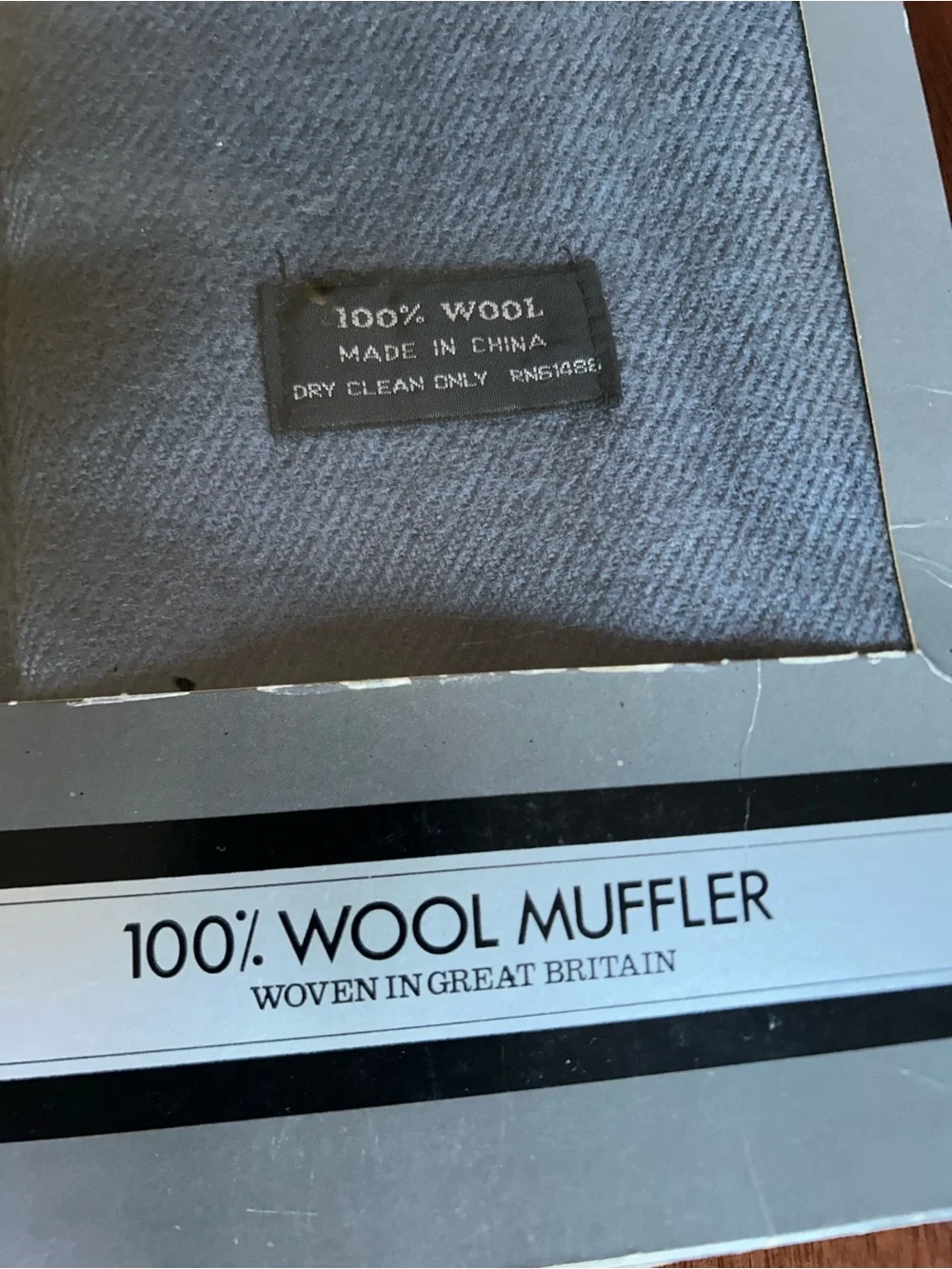Dior Light Grey 100% Wool Muffler in the original box
